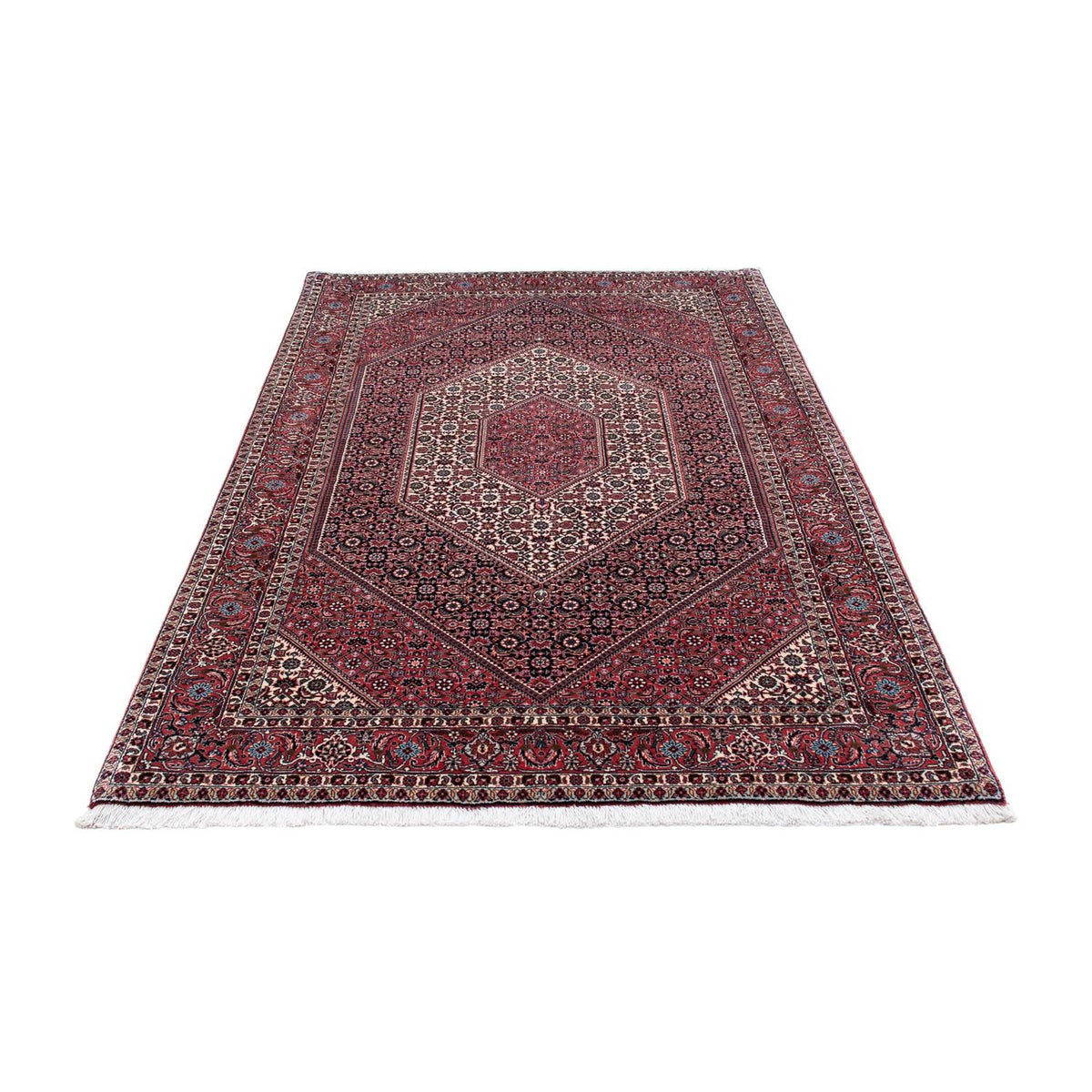 Tapis persan - Bidjar - 211 x 132 cm - rouge clair