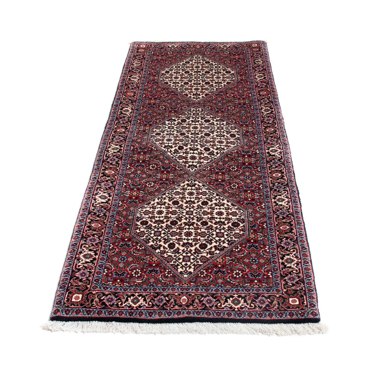 Tapis de couloir Tapis persan - Bidjar - 203 x 70 cm - bleu foncé