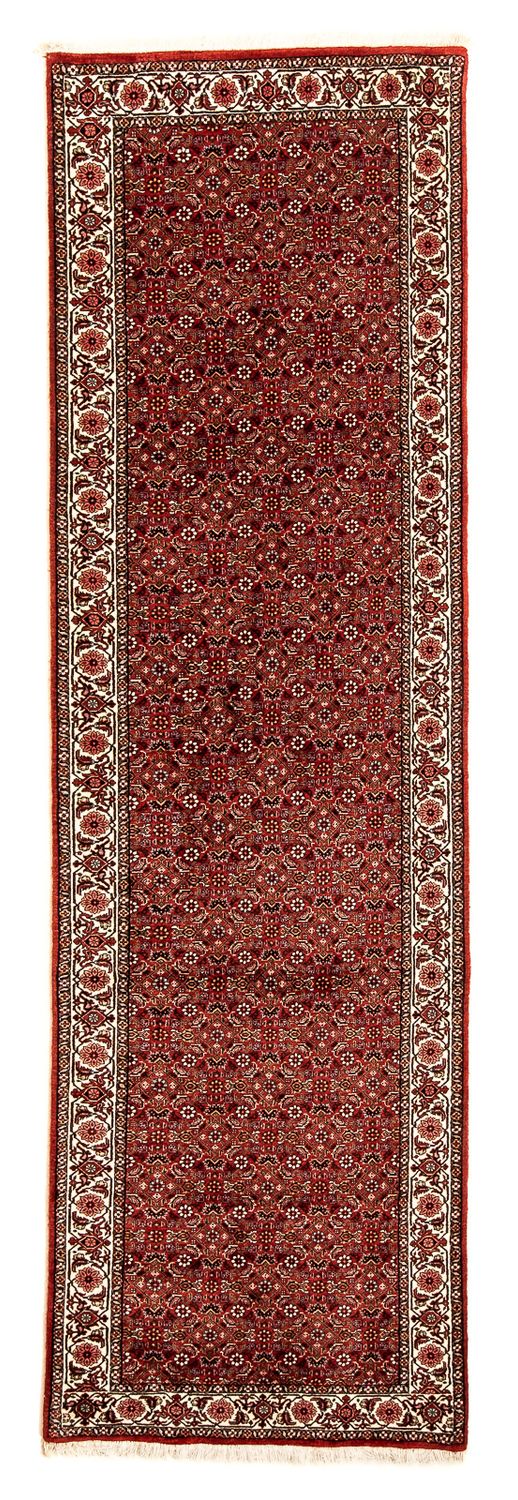 Tapis de couloir Tapis persan - Bidjar - 296 x 82 cm - rouge foncé