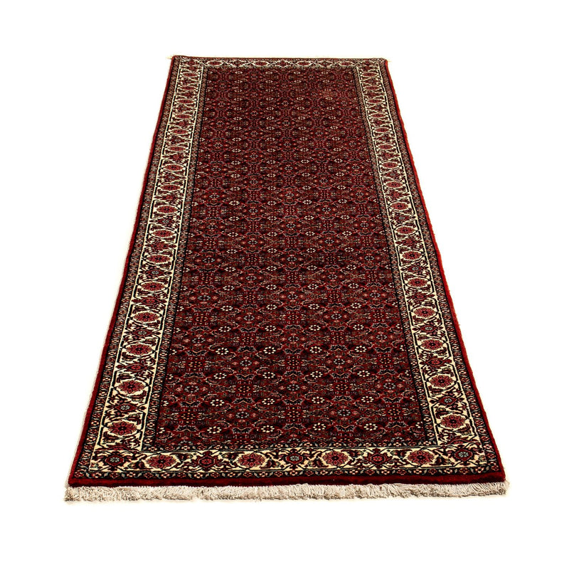 Tapis de couloir Tapis persan - Bidjar - 296 x 82 cm - rouge foncé