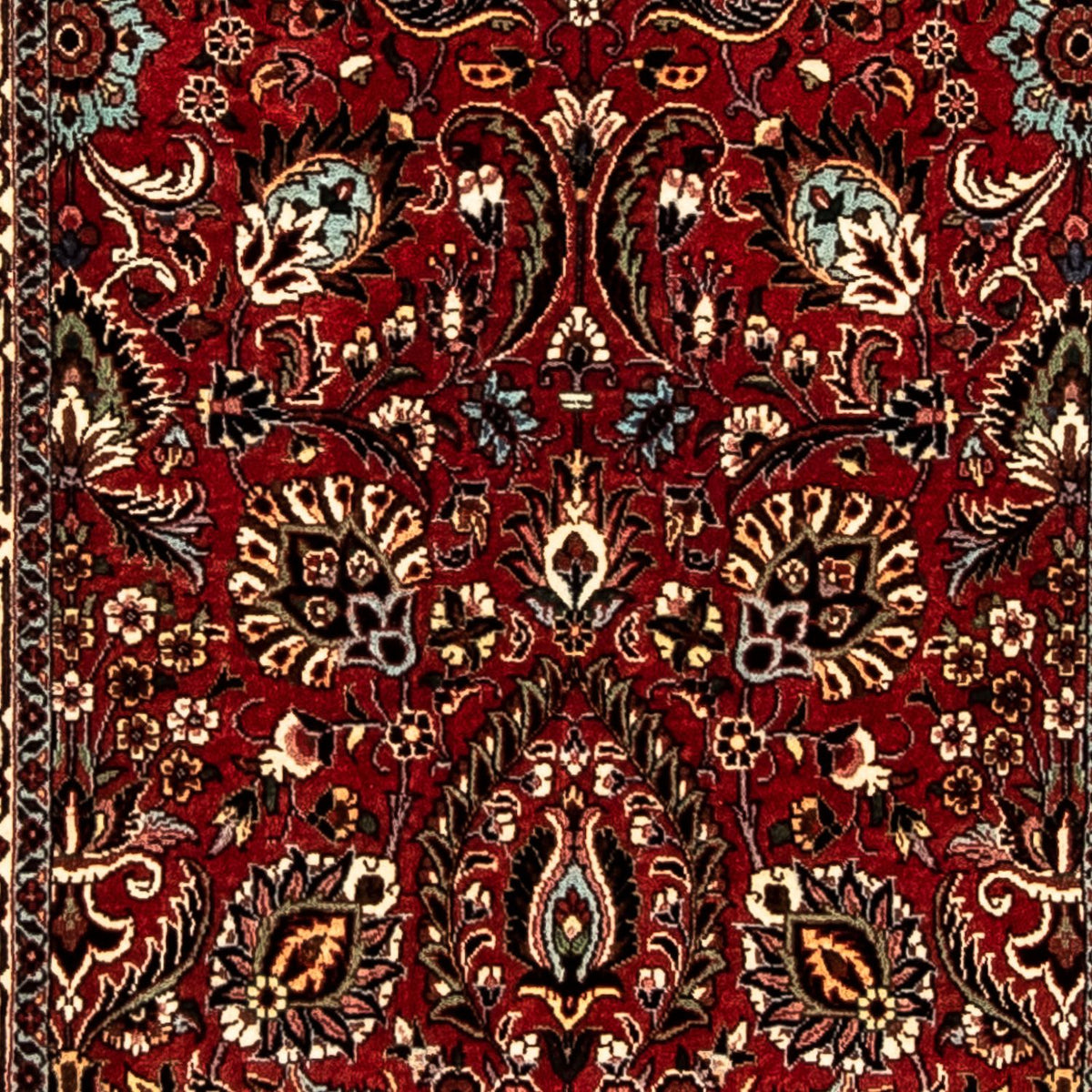 Tapis de couloir Tapis persan - Bidjar - 298 x 83 cm - rouge foncé
