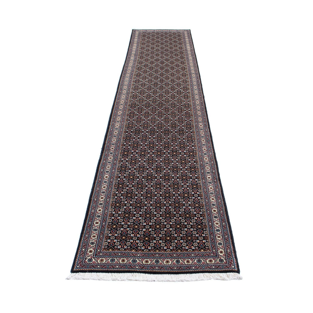 Tapis de couloir Tapis persan - Tabriz - 391 x 70 cm - gris