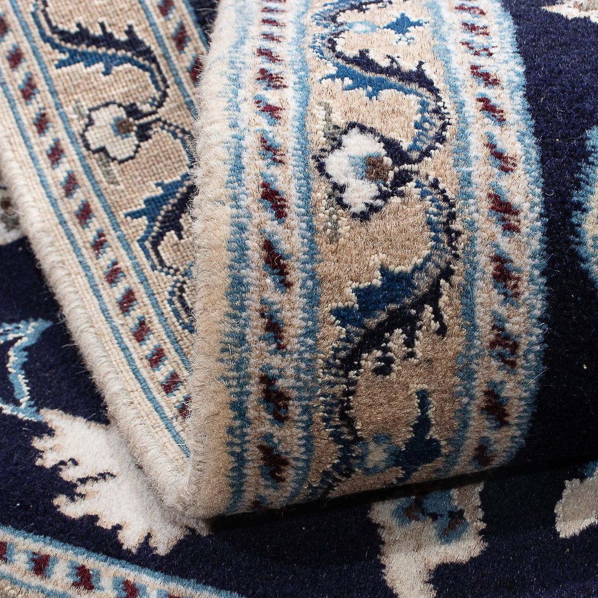 Tapis persan - Nain - Royal - 147 x 96 cm - bleu foncé