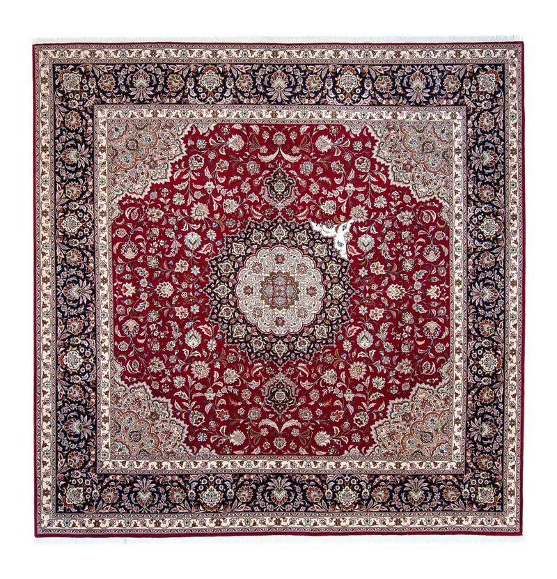 Tapis persan - Tabriz - Royal carré  - 300 x 297 cm - rouge foncé