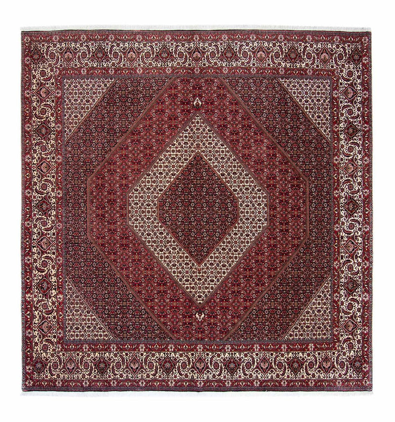 Tapis persan - Bidjar carré  - 300 x 300 cm - rouge foncé