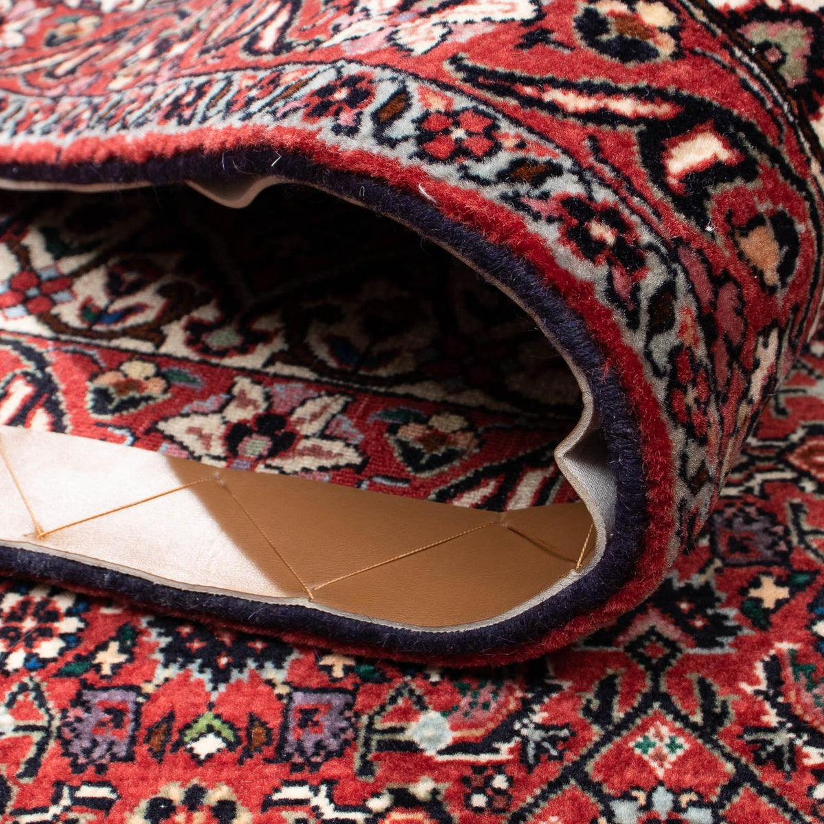 Tapis persan - Bidjar carré  - 300 x 300 cm - rouge foncé