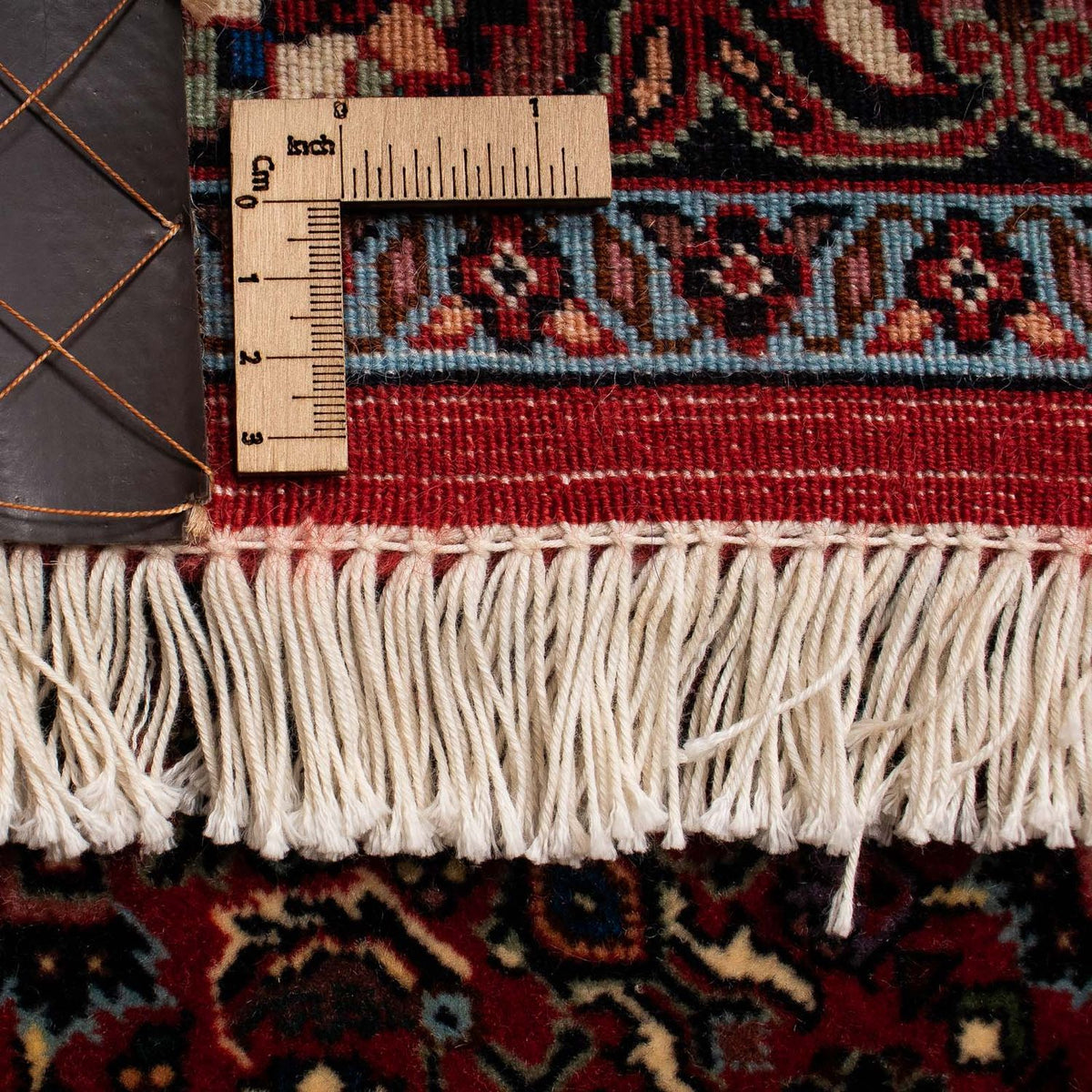 Tapis persan - Bidjar - 242 x 203 cm - rouge foncé