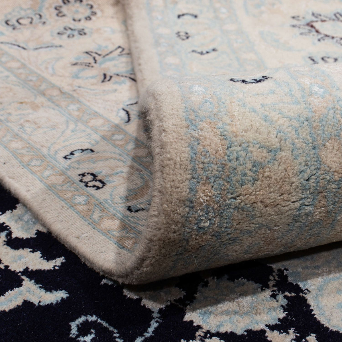Tapis persan - Nain - 352 x 253 cm - bleu foncé
