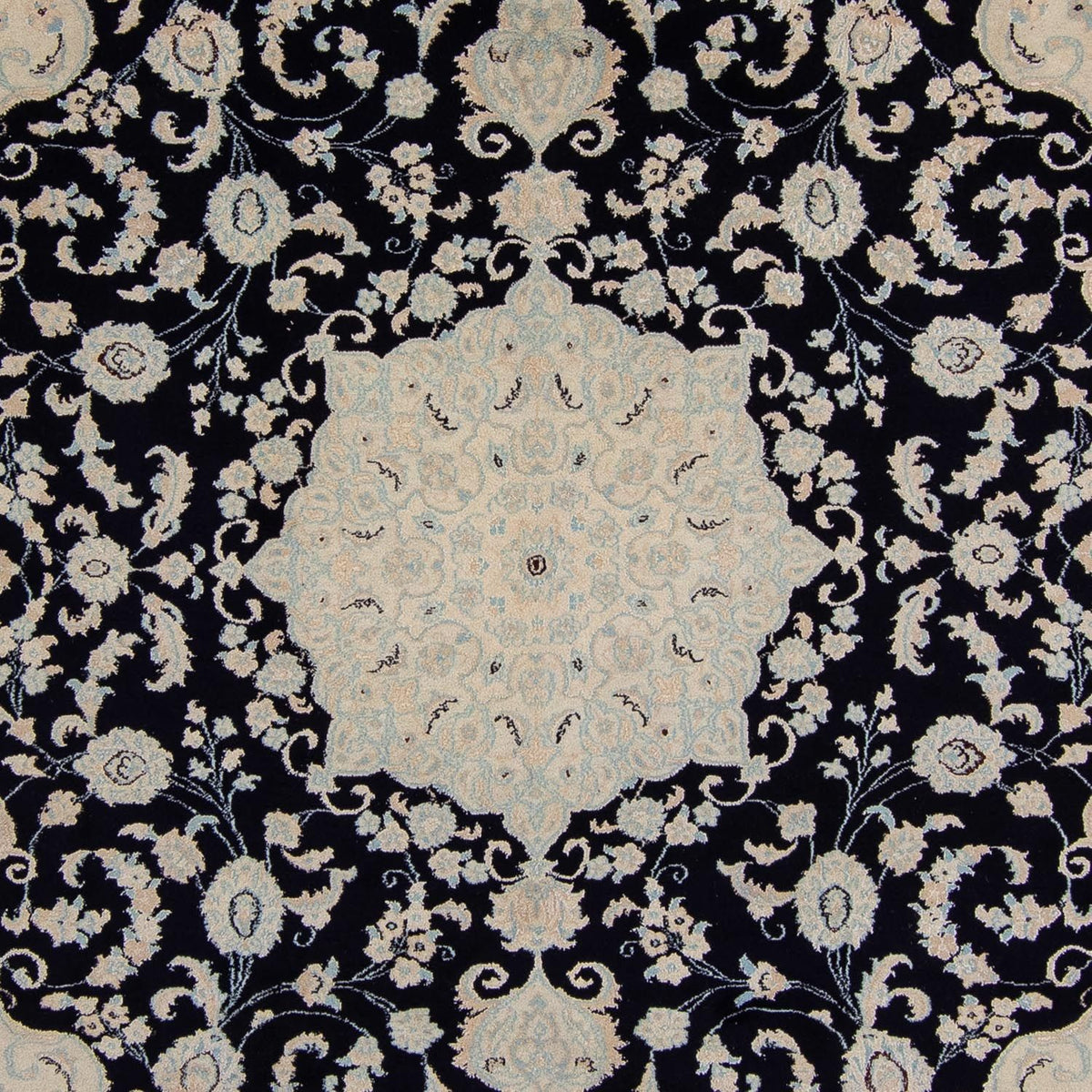 Tapis persan - Nain - 348 x 248 cm - bleu foncé