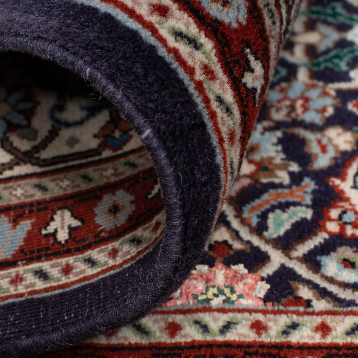 Tapis persan - Classique carré  - 100 x 100 cm - bleu foncé