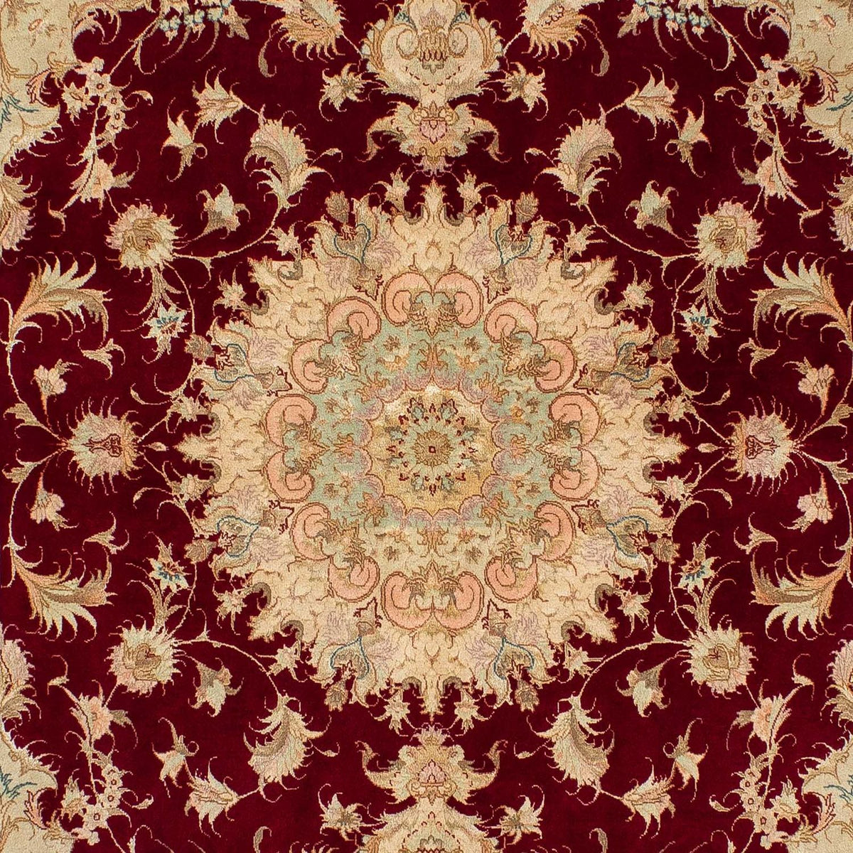 Tapis persan - Tabriz - Royal - 200 x 153 cm - rouge foncé