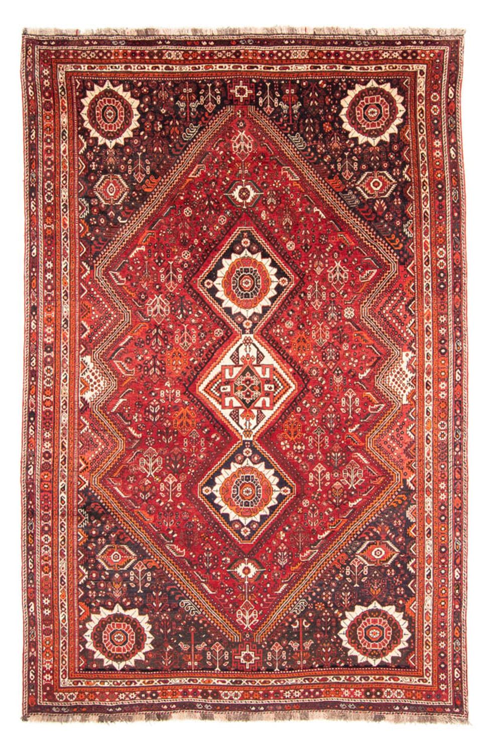 Tapis persan - Nomadic - 328 x 215 cm - rouge foncé
