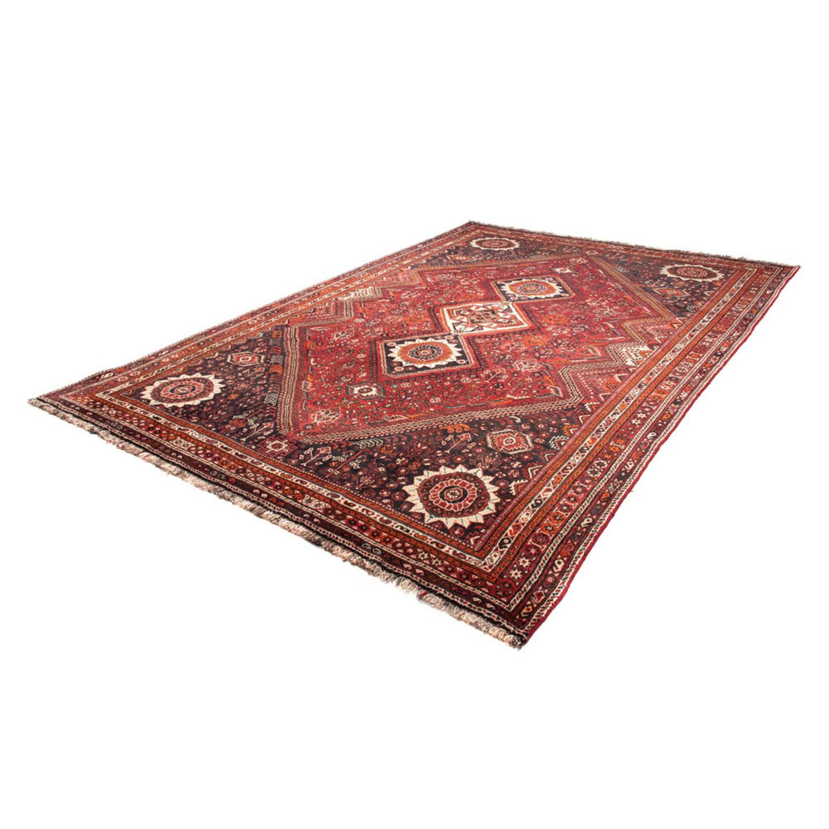 Tapis persan - Nomadic - 328 x 215 cm - rouge foncé