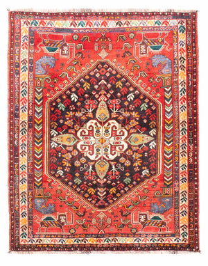 Tapis persan - Nomadic - 153 x 120 cm - rouge