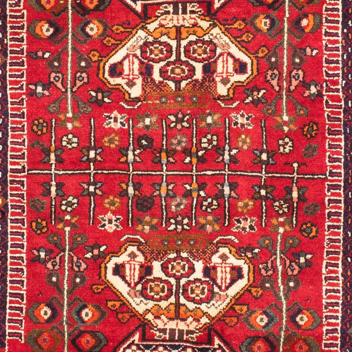 Tapis persan - Nomadic - 135 x 107 cm - rouge foncé