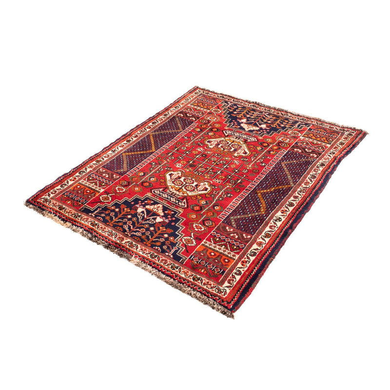 Tapis persan - Nomadic - 135 x 107 cm - rouge foncé