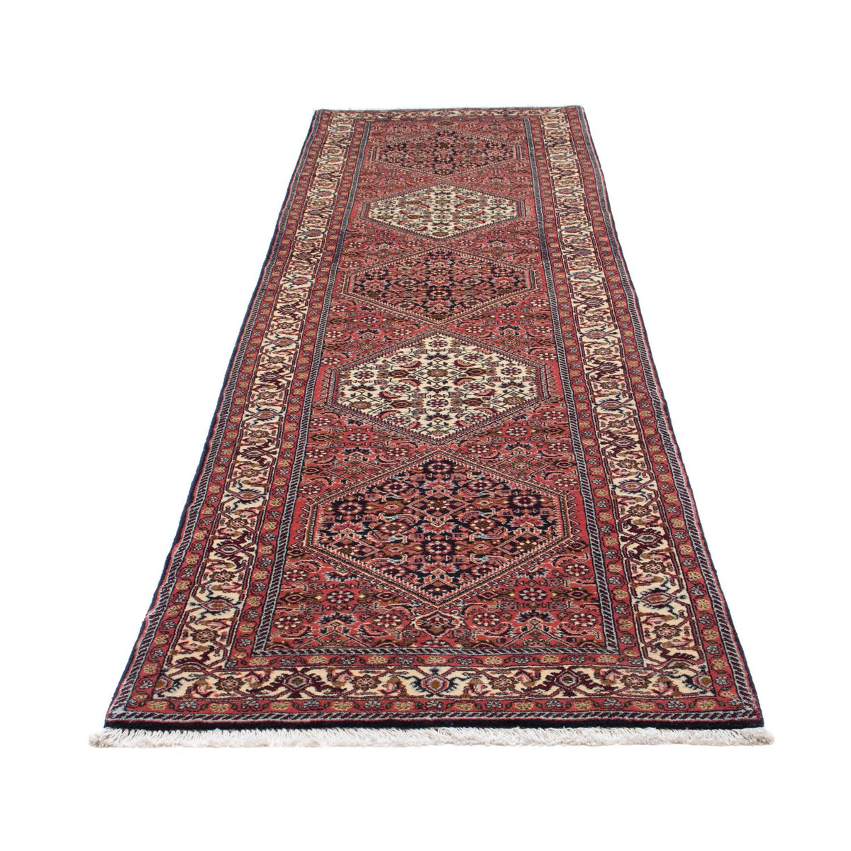 Tapis de couloir Tapis persan - Bidjar - 313 x 83 cm - rouge clair