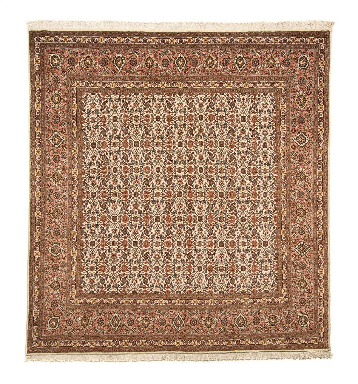 Tapis persan - Tabriz carré  - 215 x 202 cm - marron clair