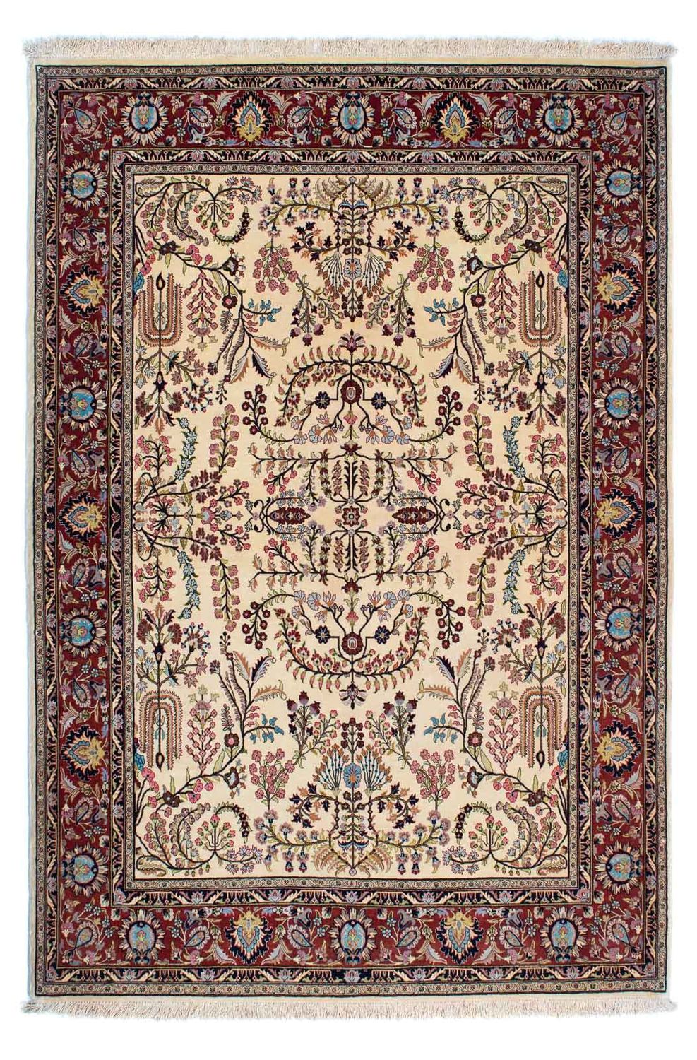Tapis persan - Ghom - 207 x 142 cm - beige