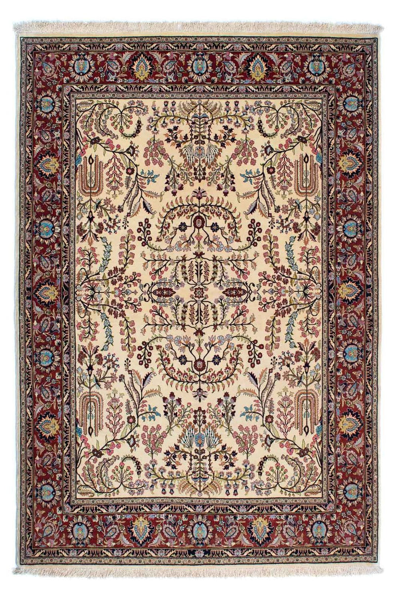 Tapis persan - Ghom - 207 x 142 cm - beige