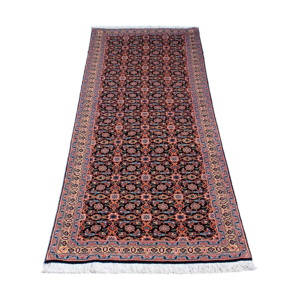 Tapis de couloir Tapis persan - Tabriz - 202 x 67 cm - bleu foncé