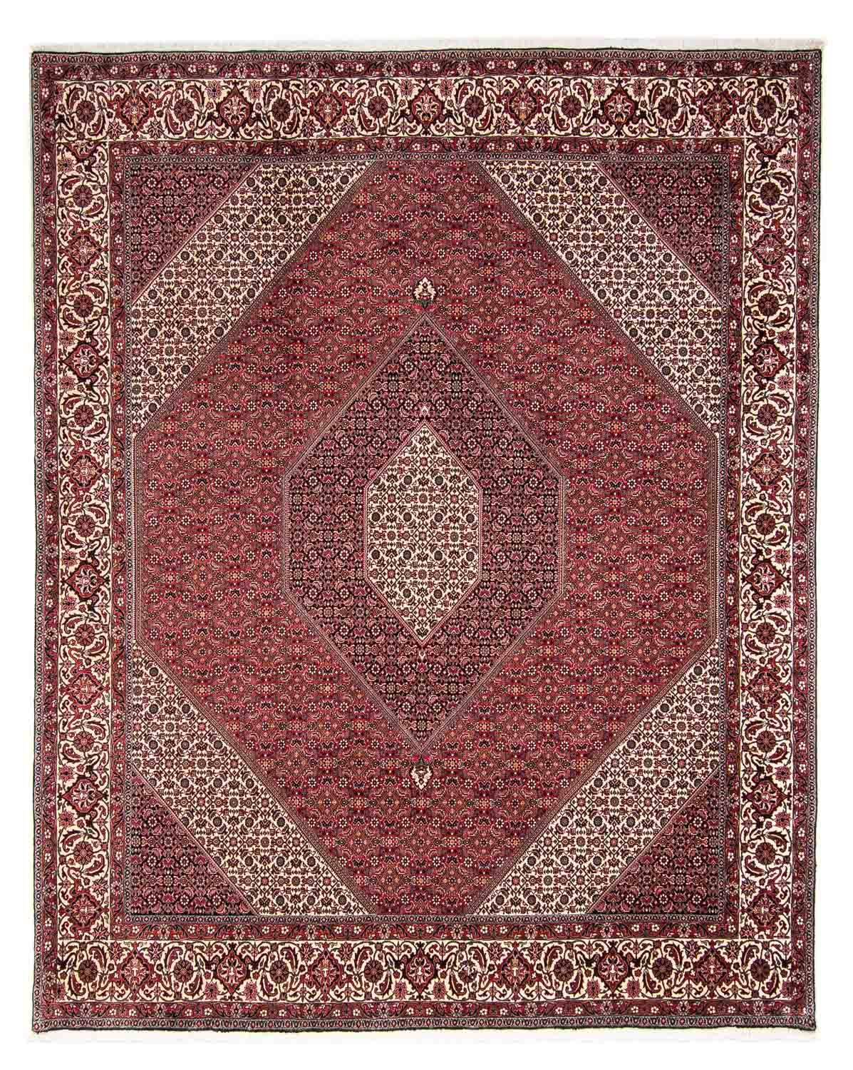 Tapis persan - Bidjar - 295 x 251 cm - rouge foncé