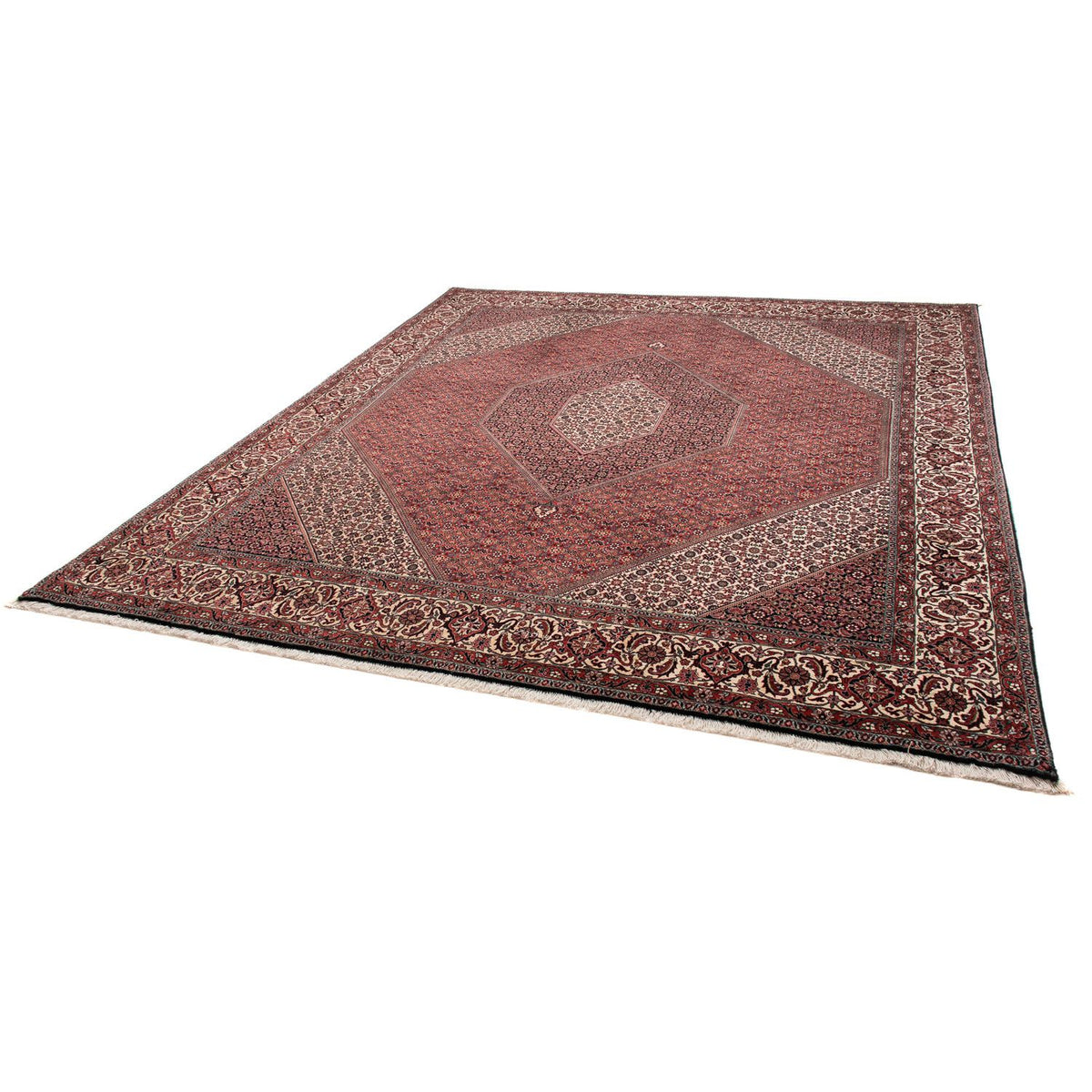 Tapis persan - Bidjar - 295 x 251 cm - rouge foncé