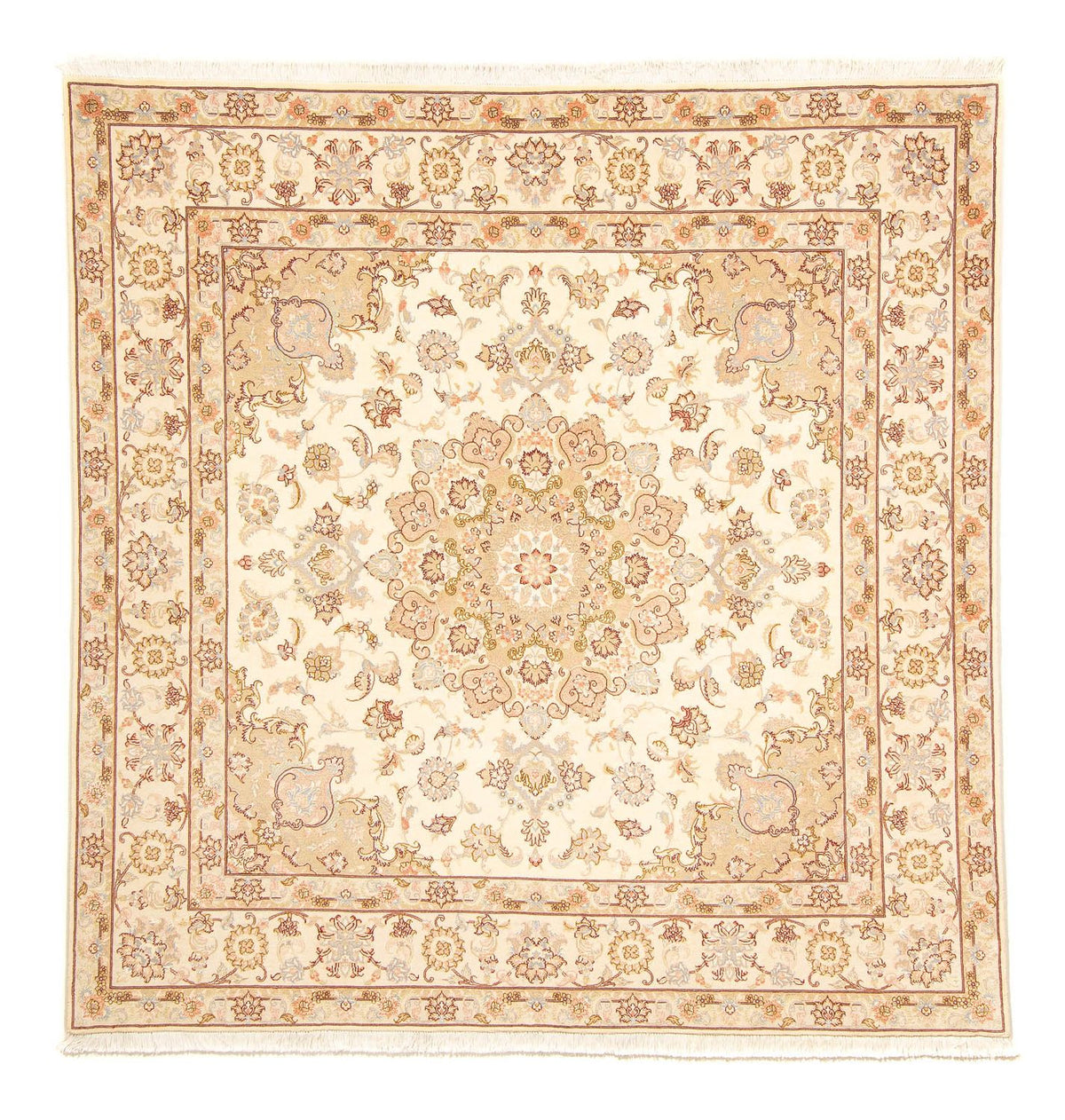 Tapis persan - Tabriz - Royal carré  - 206 x 202 cm - beige