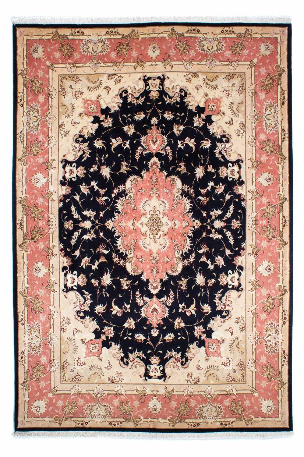 Tapis persan - Tabriz - Royal - 245 x 168 cm - bleu foncé