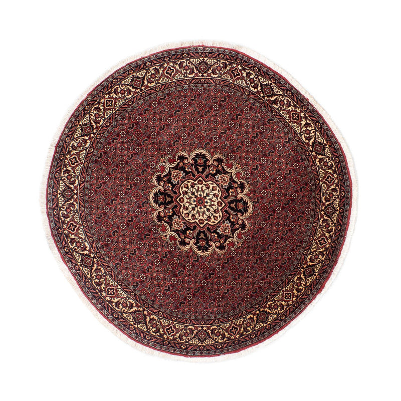 Tapis persan - Bidjar ronde  - 150 x 150 cm - rouge foncé