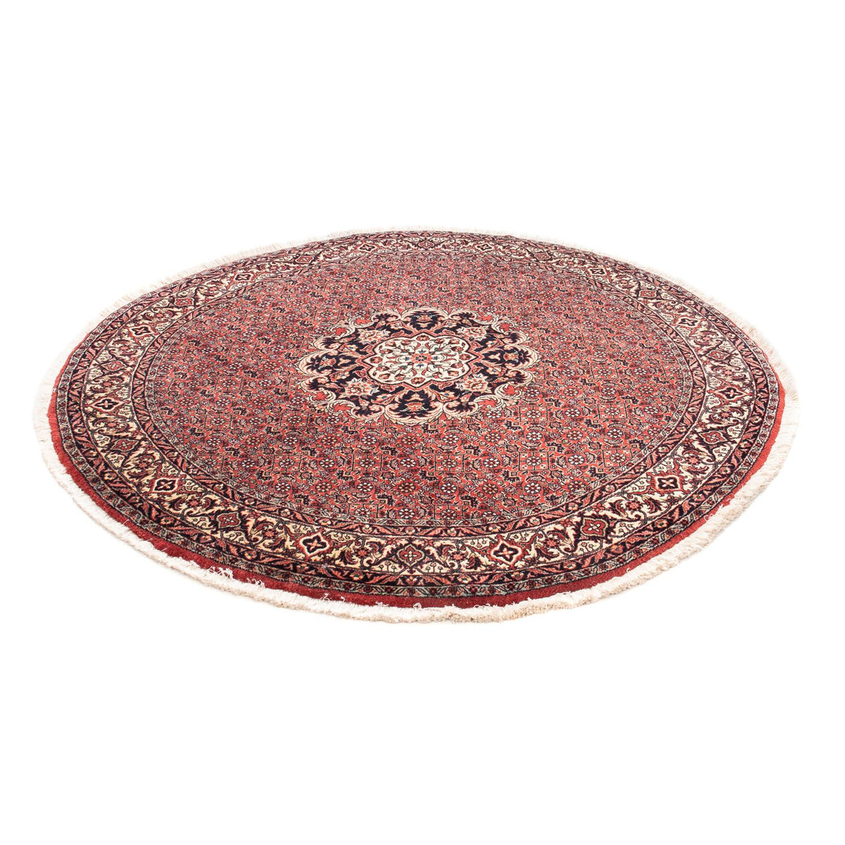 Tapis persan - Bidjar ronde  - 150 x 150 cm - rouge foncé