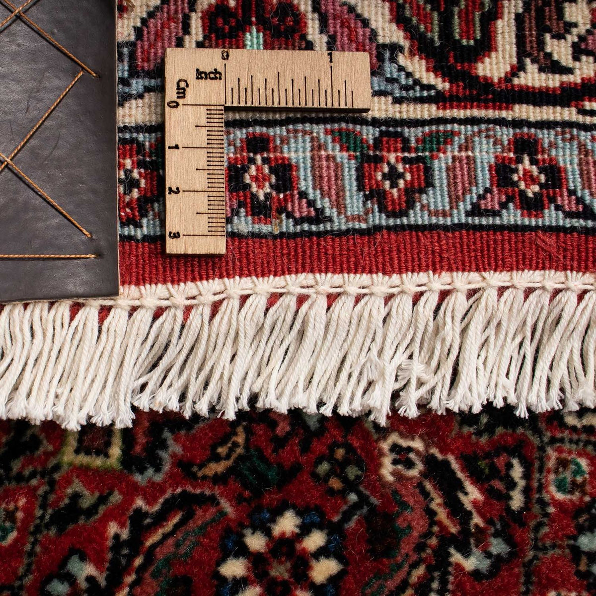 Tapis persan - Bidjar - 242 x 202 cm - rouge foncé