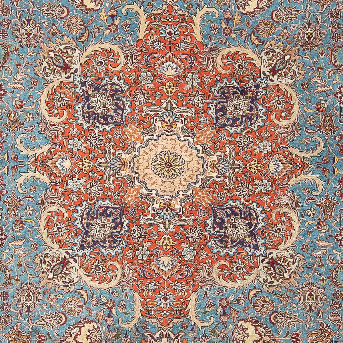 Tapis persan - Tabriz - Royal - 395 x 304 cm - bleu clair