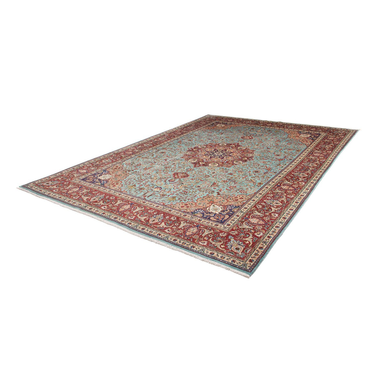 Tapis persan - Tabriz - Royal - 350 x 248 cm - turquoise