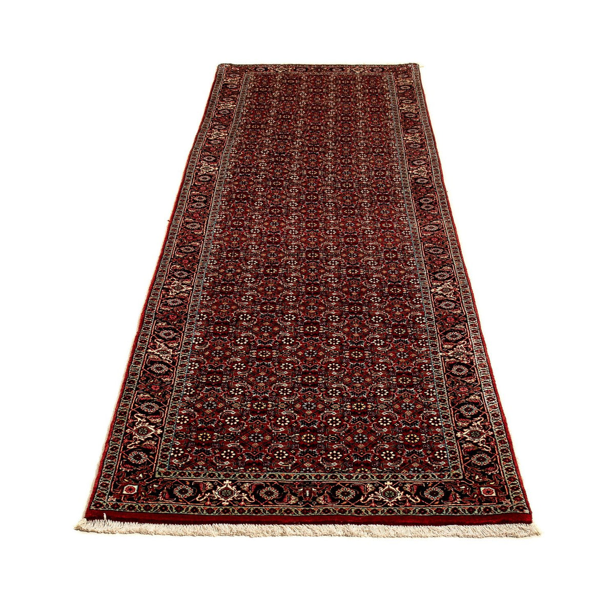 Tapis de couloir Tapis persan - Bidjar - 298 x 80 cm - rouge foncé