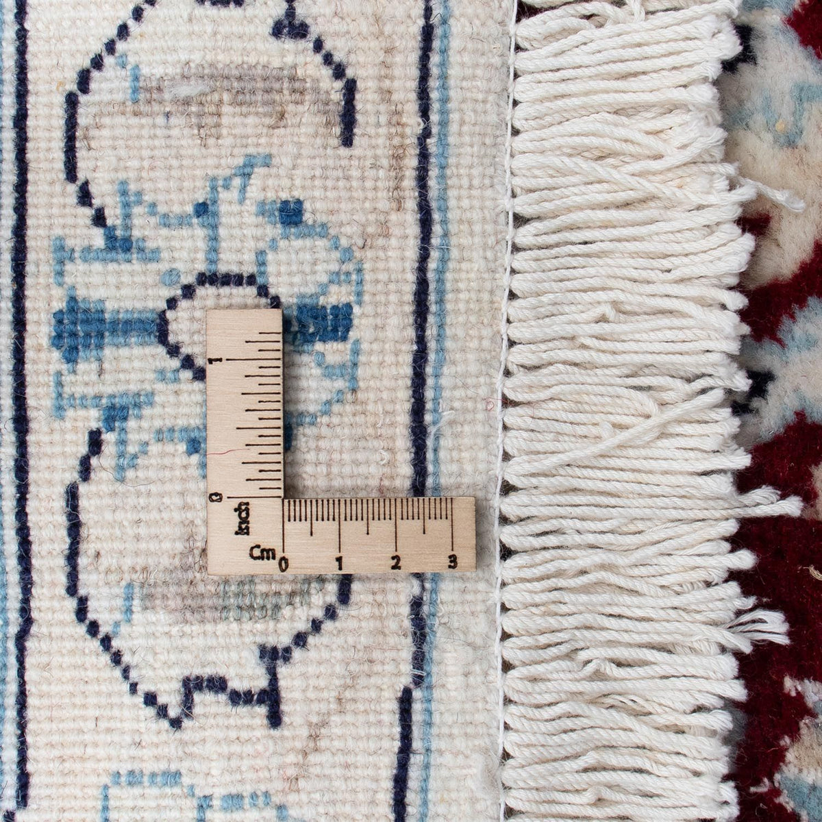 Tapis persan - Nain ronde - 297 x 297 cm - rouge foncé