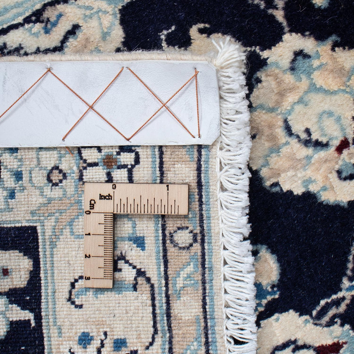 Tapis persan - Nain - Royal - 94 x 54 cm - bleu foncé