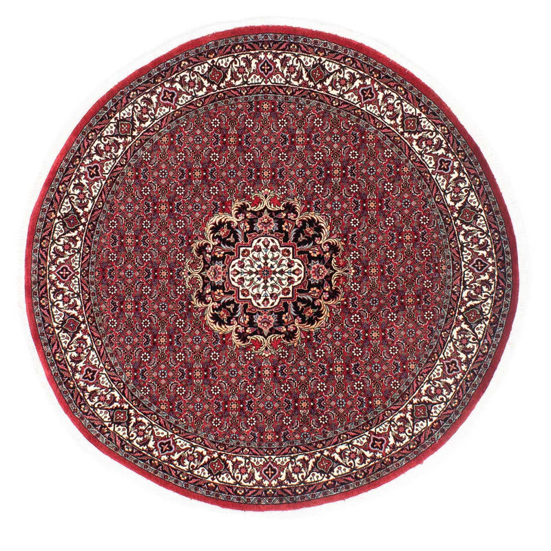 Tapis persan - Bidjar ronde  - 155 x 155 cm - rouge foncé