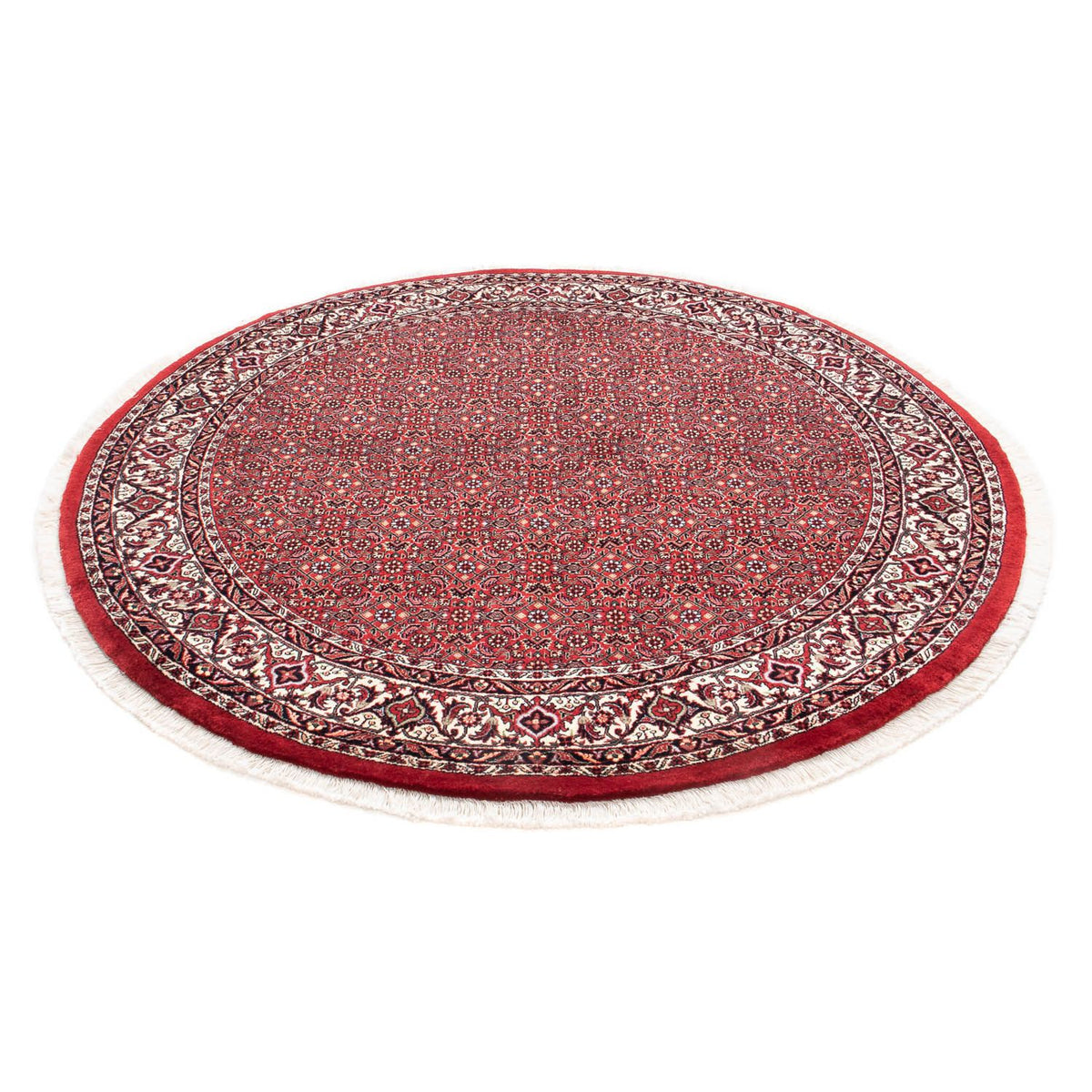Tapis persan - Bidjar ronde  - 150 x 150 cm - rouge foncé
