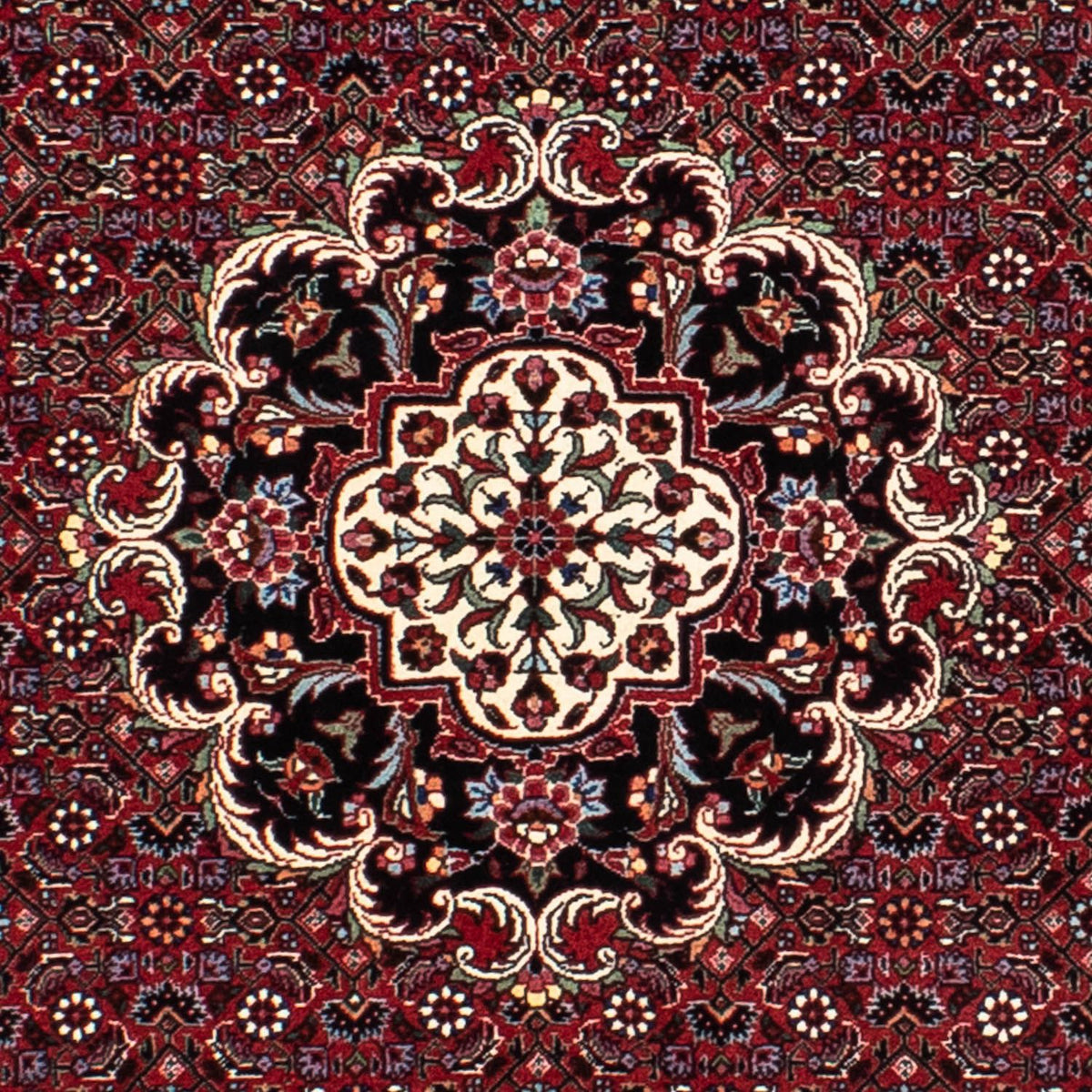 Tapis persan - Bidjar ronde  - 150 x 150 cm - rouge foncé