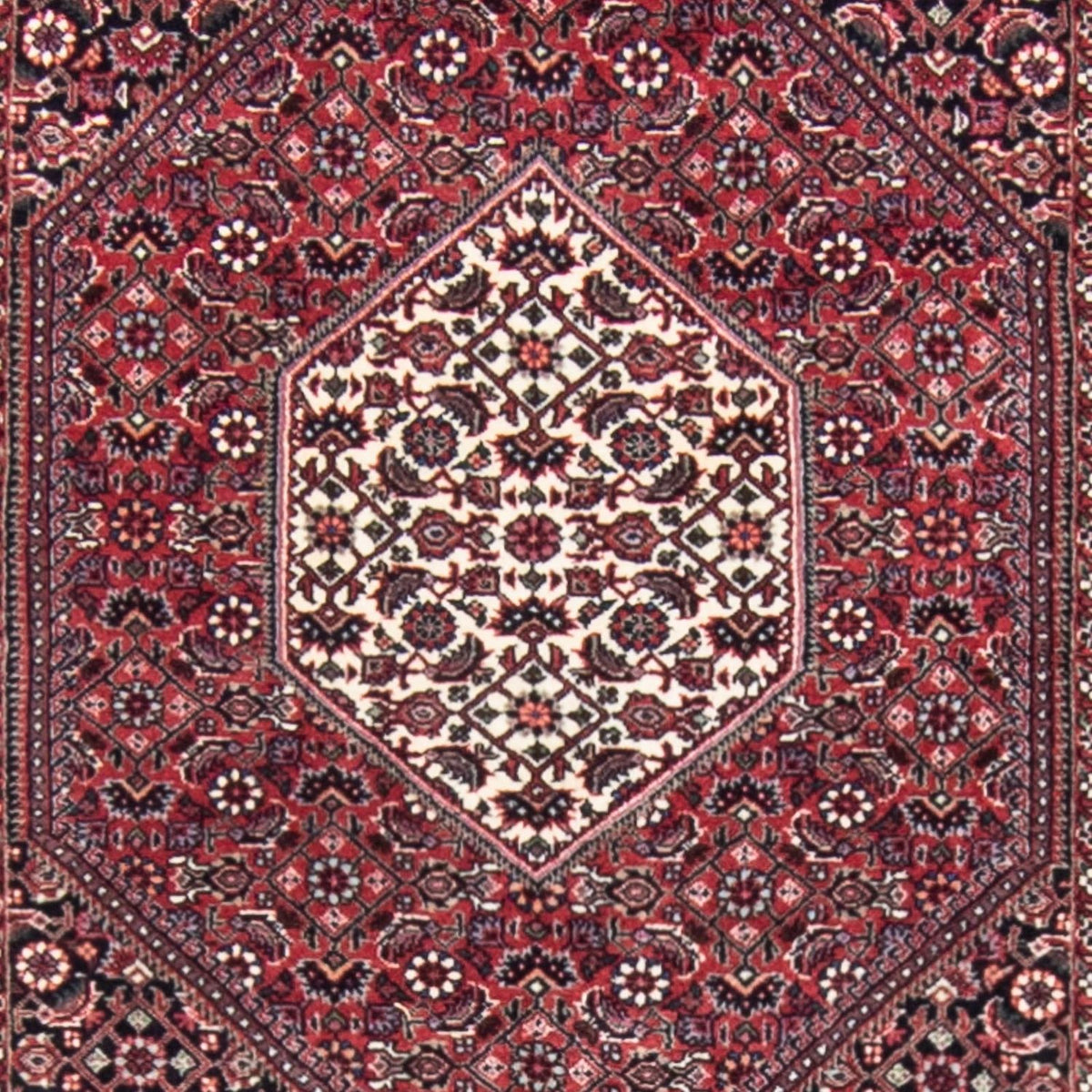 Tapis de couloir Tapis persan - Bidjar - 404 x 88 cm - rouge clair