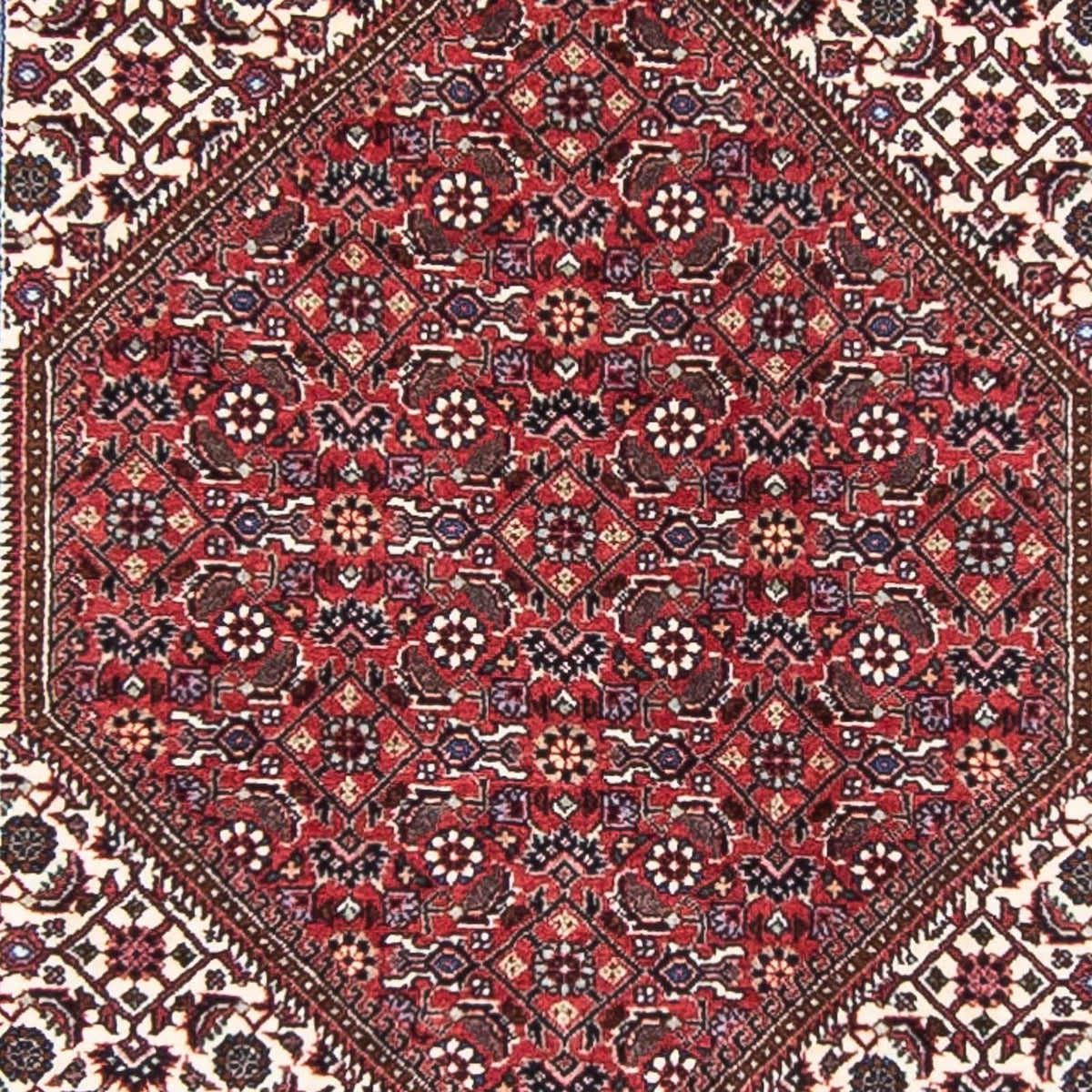 Tapis de couloir Tapis persan - Bidjar - 403 x 86 cm - rouge foncé