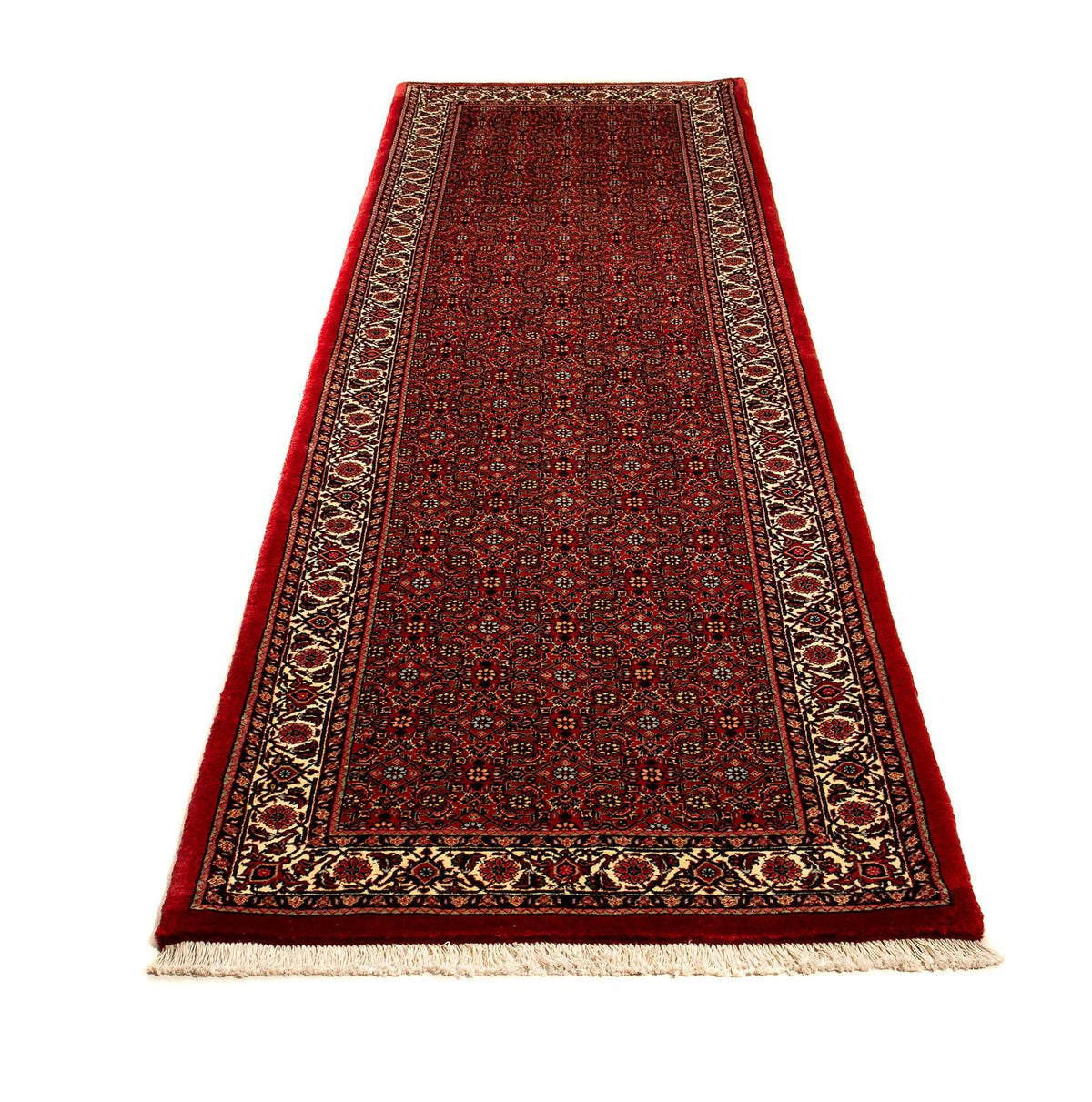 Tapis de couloir Tapis persan - Bidjar - 292 x 78 cm - rouge foncé