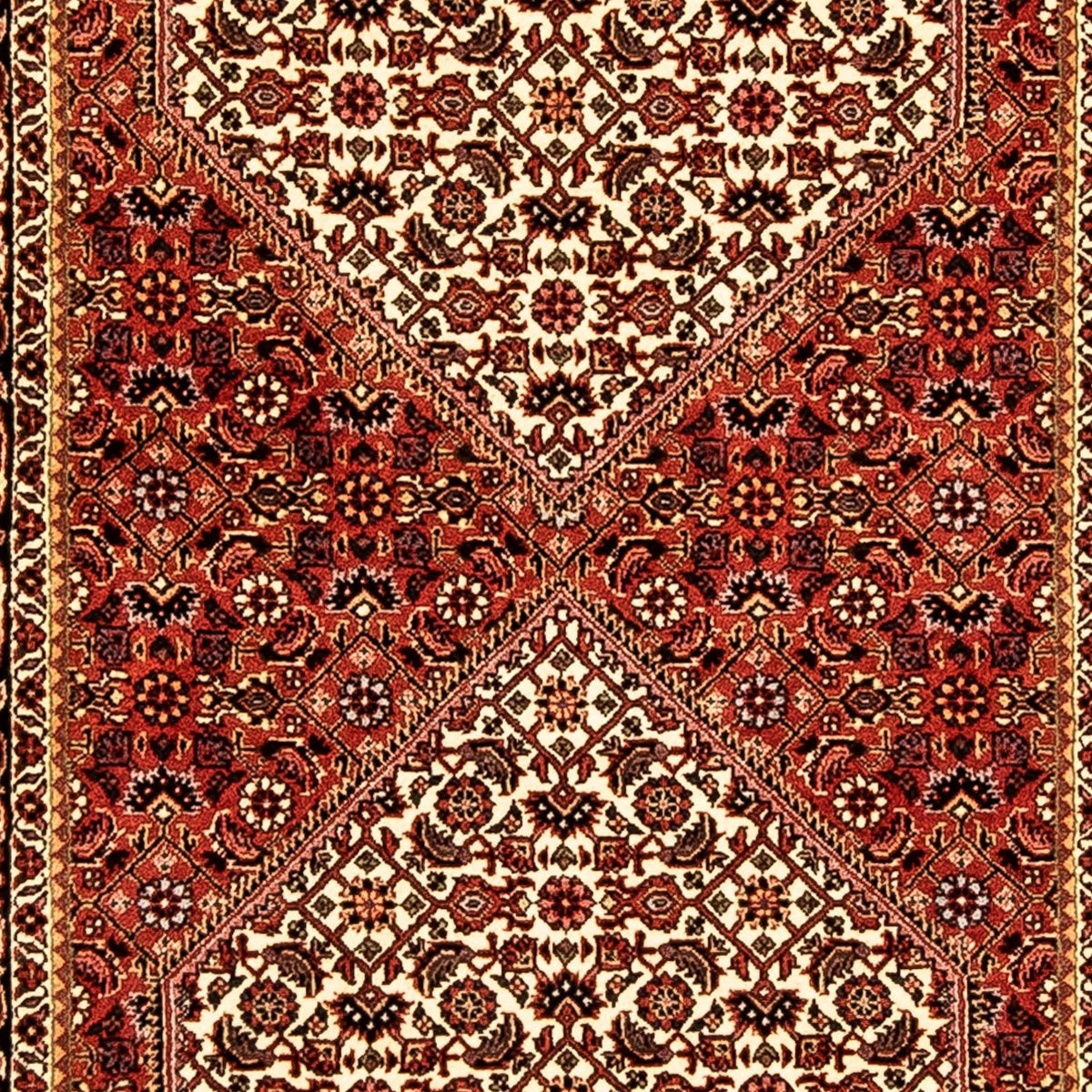 Tapis de couloir Tapis persan - Bidjar - 314 x 85 cm - rouge foncé