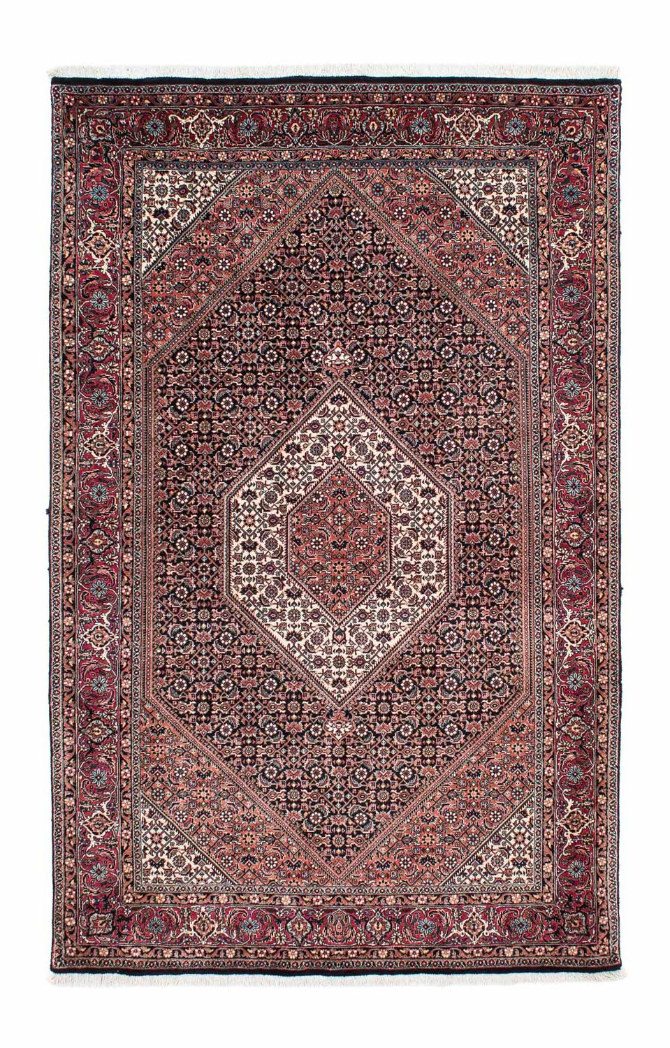 Tapis persan - Bidjar - 211 x 130 cm - bleu foncé