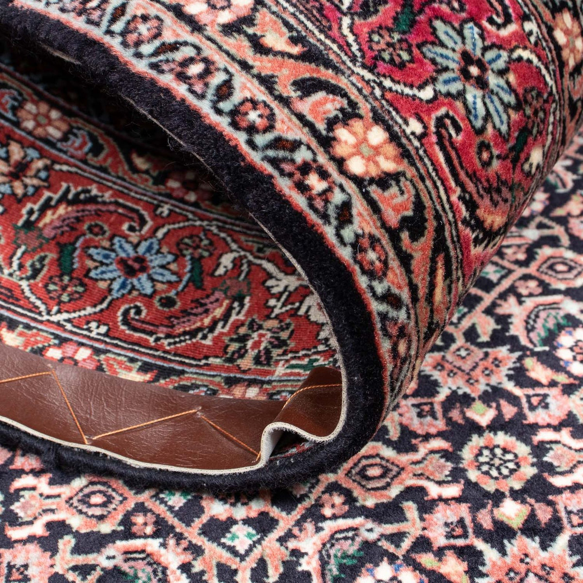 Tapis persan - Bidjar - 211 x 130 cm - bleu foncé