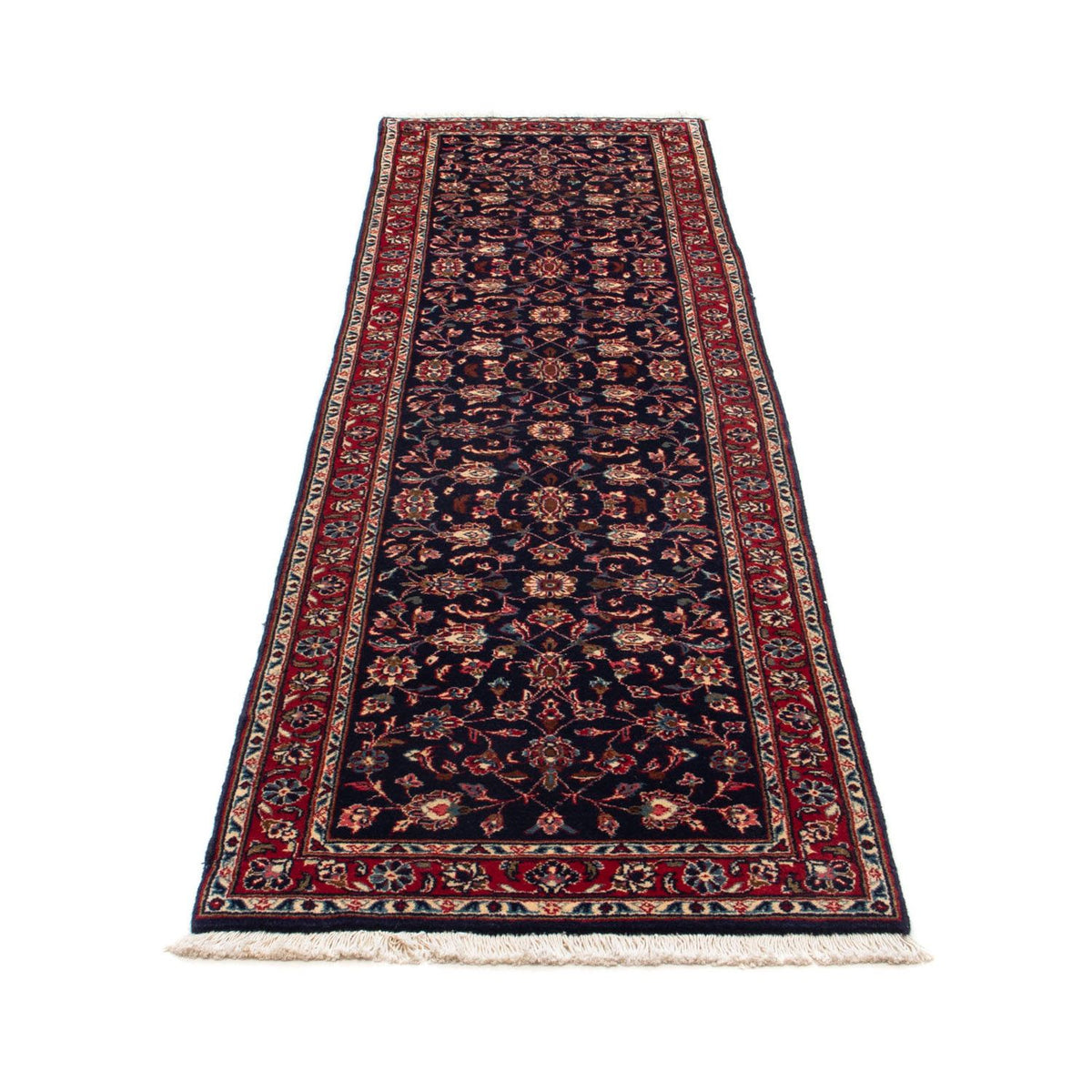 Tapis de couloir Tapis persan - Keshan - 266 x 68 cm - bleu foncé