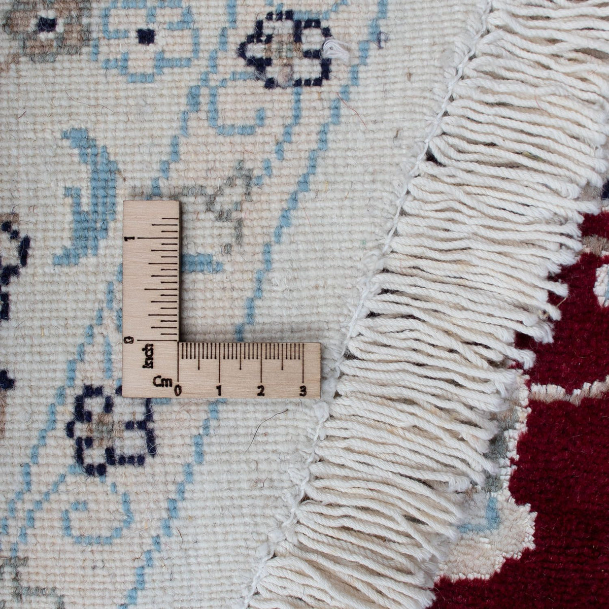 Tapis persan - Nain ronde  - 300 x 300 cm - rouge foncé