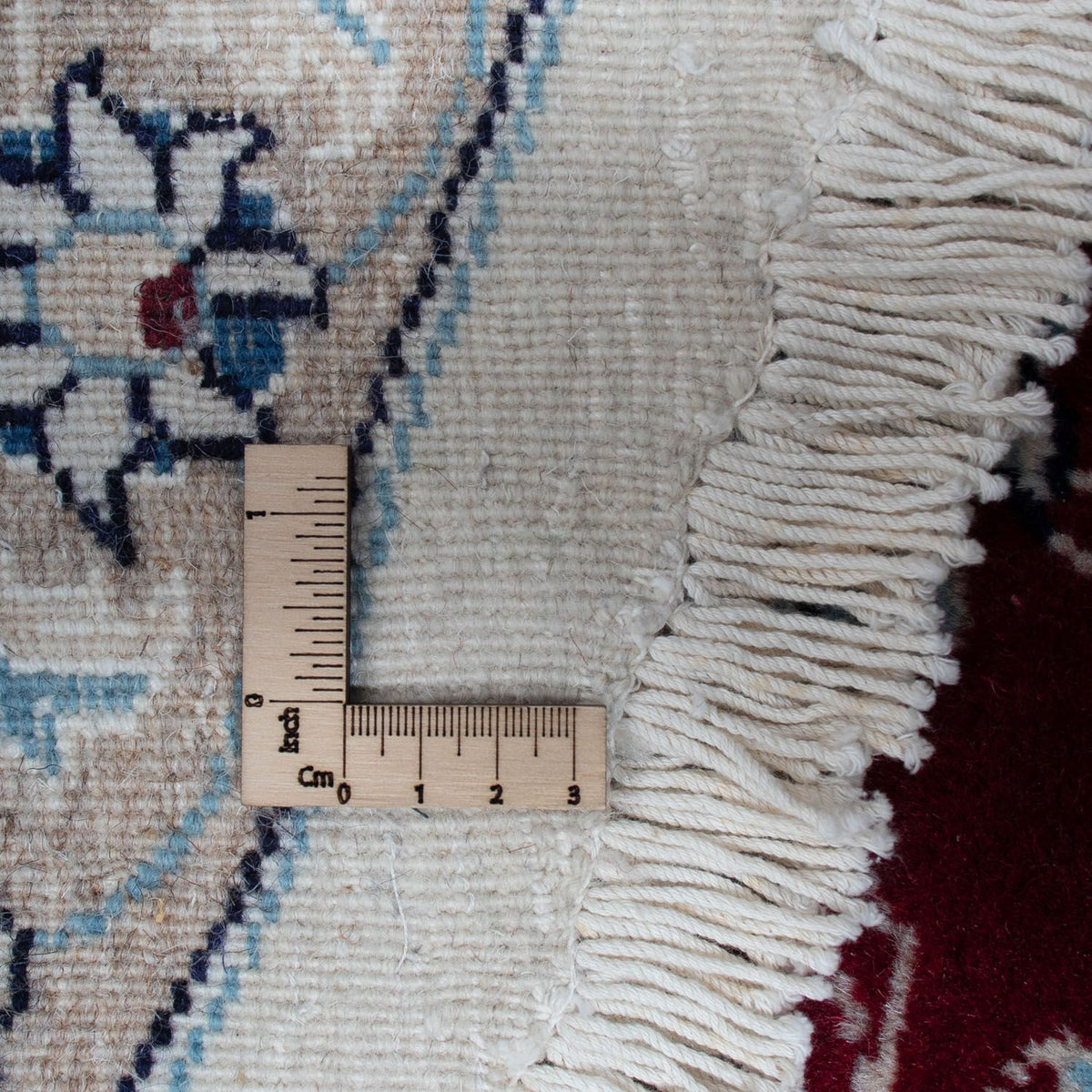 Tapis persan - Nain ronde  - 300 x 300 cm - rouge foncé