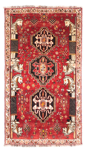 Tapis persan - Nomadic - 148 x 81 cm - rouge foncé